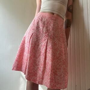 Vintage Banana Republic Pink Floral Silk Skirt 4 Petite Southern Belle Y2k